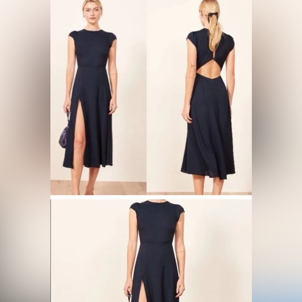 Reformation Gavin Dress in Navy